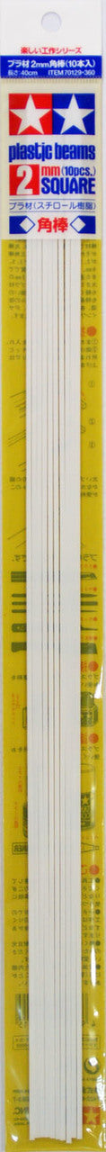 PLASTBJELKER 2mm x 40cm firkant (10stk)