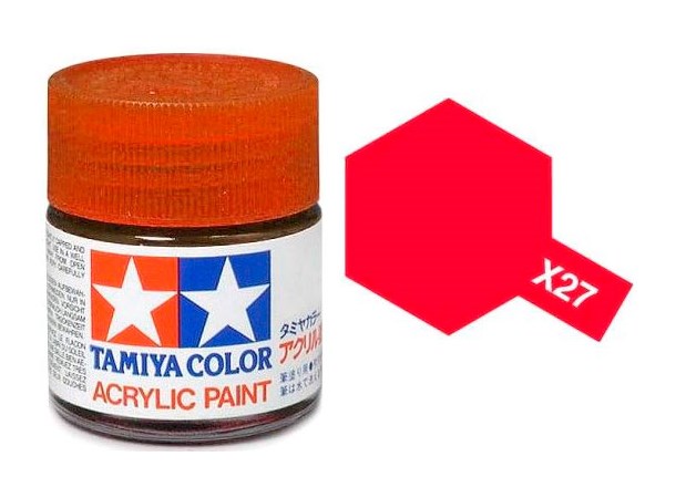 Tamiya Mini X-27 Clear Red 10ml akrylmaling