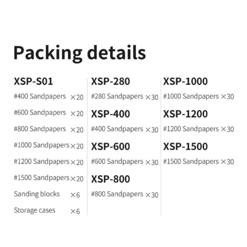 DSPIAE Self-Adhesive Sandpaper Set XSP-S01