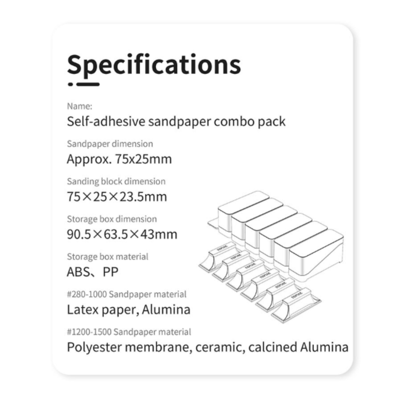 DSPIAE Self-Adhesive Sandpaper Set XSP-S01