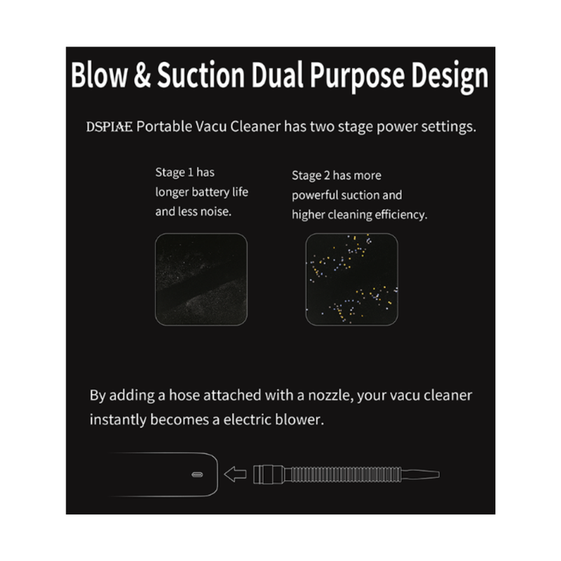 DSPIAE Portable Wireless Vacu Cleaner