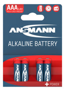 ANSMANN Red Line AAA/LR03 alkaliske batterier – 4-pakning – emballasje på hvit bakgrunn