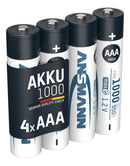 ANSMANN AAA 1000 mAh NiMH – 4-pakning – produktbilde 1