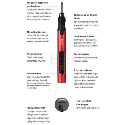 DSPIAE Portable electric Sanding Pen