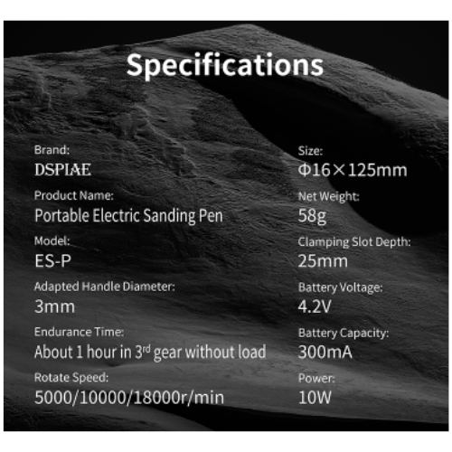 DSPIAE Portable electric Sanding Pen