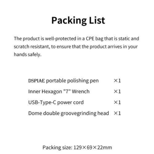 DSPIAE Portable electric Sanding Pen