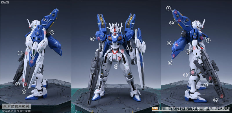 MADWORKS Etching Parts -S49- HG 1/144 Aerial Rebuild (水星の魔女) + Waterslide Decals