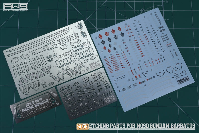 MADWORKS Etching Parts -S58- MGSD Gundam Barbatos + Waterslide Decals