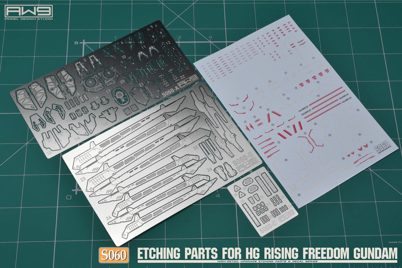 MADWORKS Etching Parts -S60- HG Rising Freedom Gundam  + Waterslide Decals