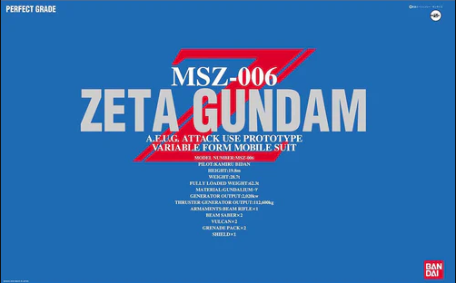 Zeta Gundam PG 1/60 Perfect Grade Gunpla