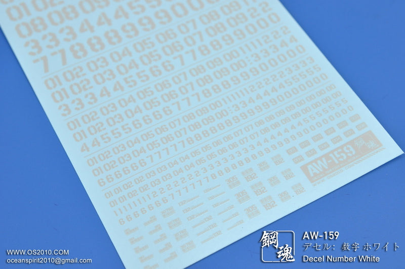 MADWORKS Waterslide Decals: Numbers (White)
