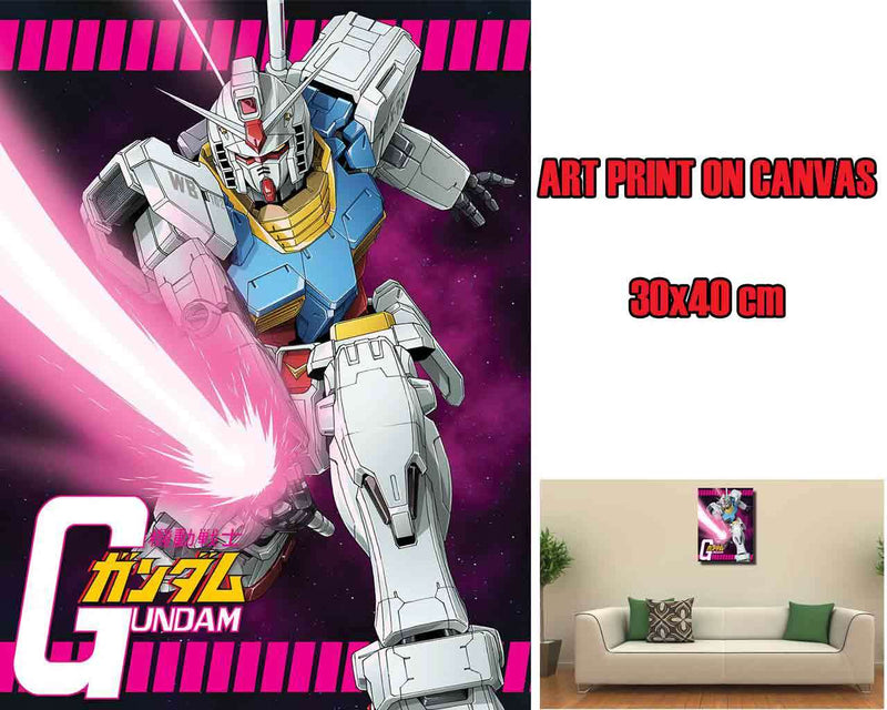Gundam (Beam Saber Slash) Kunsttrykk på Lerret 30x40 cm
