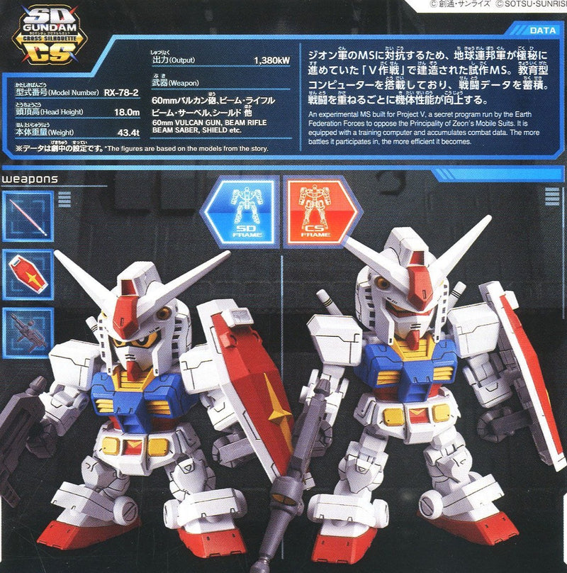 Gundam Cross Silhouette Rx-78-2 with Frame set SD Gunpla