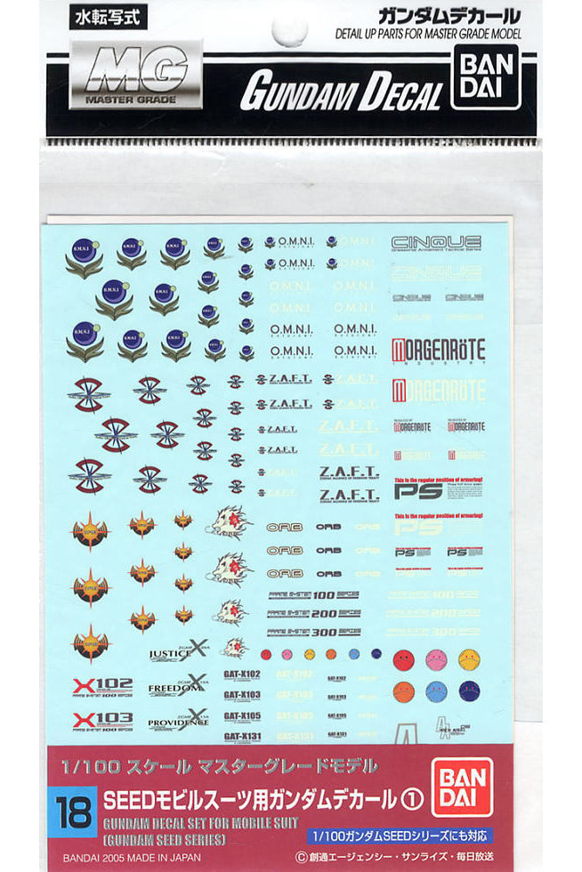 Gundam Decal Master Grade - Multi Seed (nr. 18)