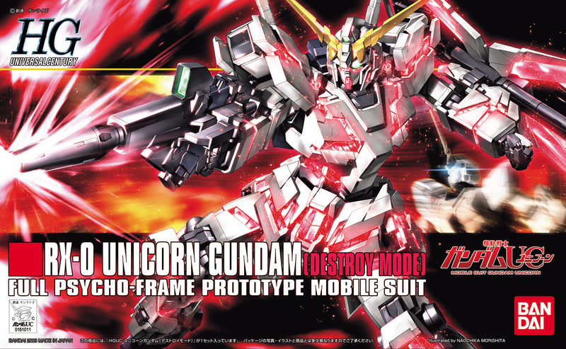 HGUC RX-0 Unicorn Gundam Destroy mode 1/144 High Grade Gunpla (COVER)