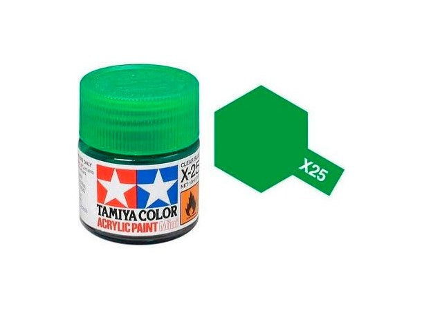 Tamiya Mini X-25 Clear Green 10ml akrylmaling