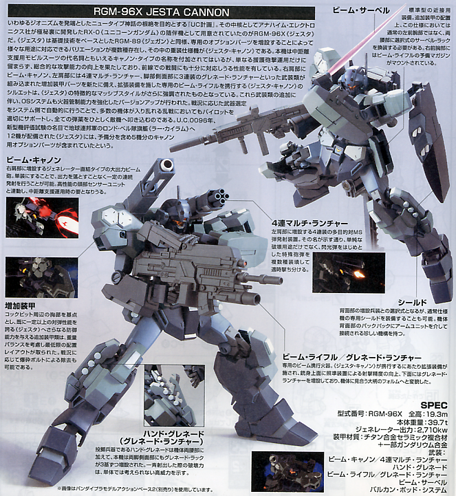 Jesta Cannon RGM-96X HGUC 1/144 High Grade Gunpla